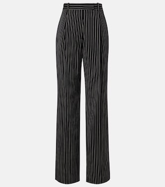 Striped wool and cotton straight pants | Tom Ford