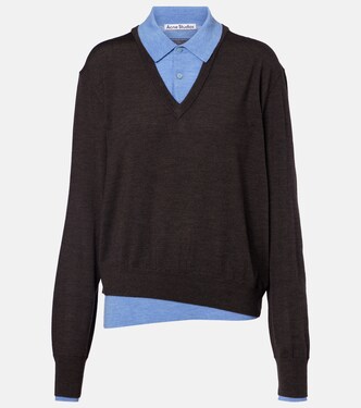 Layered wool polo sweater  | Acne Studios