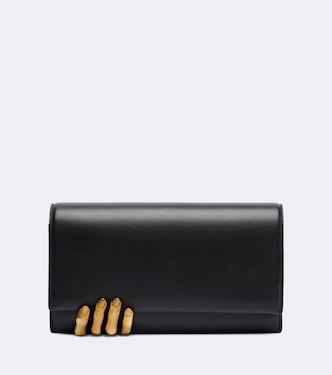 Verzierte Clutch Hand aus Leder | Khaite