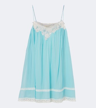 Clemente lace-trimmed silk minidress | Dôen