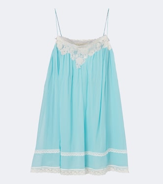 Clemente lace-trimmed silk minidress | Dôen