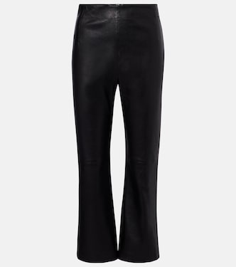 Schmale Cropped-Hose aus Leder | Nour Hammour