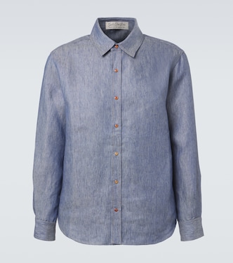 Camicia in denim di lino con corniola | God's True Cashmere