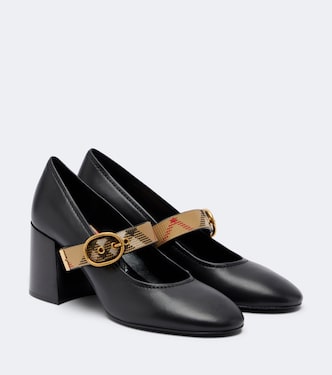 Robin Burberry Check皮革高跟鞋 | Burberry