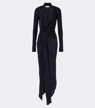 Lea draped silk-trimmed jersey maxi dress | Victoria Beckham