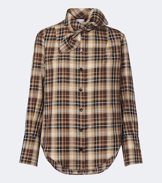 Bow-detail checked cotton shirt | Patou
