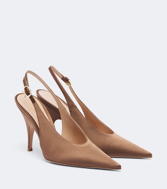 Sofia satin slingback pumps | Gianvito Rossi
