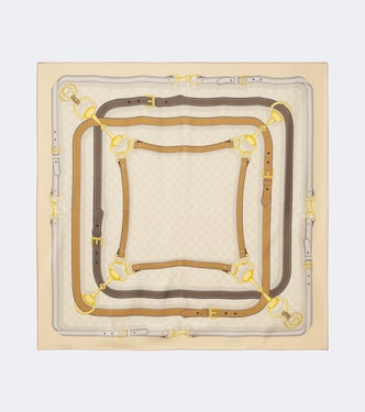 GG printed silk twill scarf | Gucci