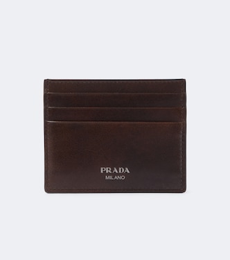 Logo leather card holder | Prada