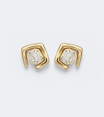 Zar 18kt gold stud earrings with diamonds  | Shay Jewelry
