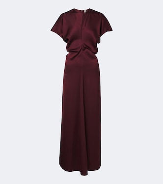 Draped crêpe satin maxi dress | Toteme