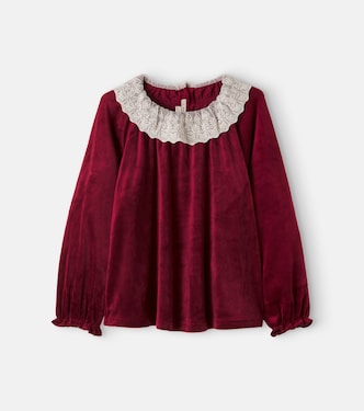 Venola lace-trimmed velvet top | Konges Sløjd