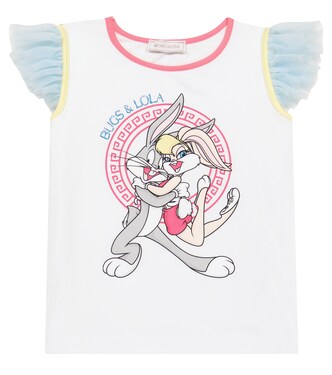 Printed cotton-blend jersey T-shirt | Monnalisa