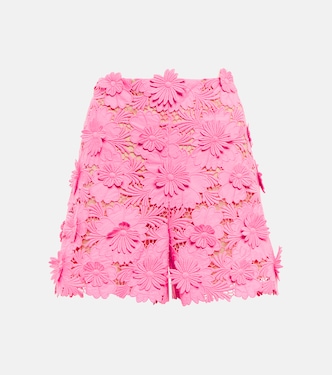 Appliqué floral lace shorts | Oscar de la Renta
