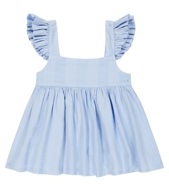 Sky ruffled cotton poplin top | Morley