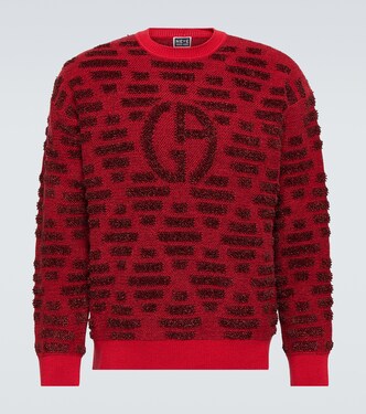 Logo jacquard wool-blend sweater | Giorgio Armani