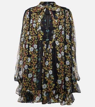 Floral silk crepon minidress | Etro