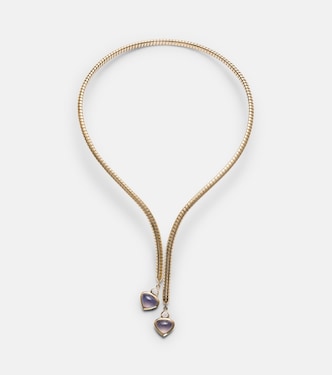 Collier Trisolina en or 18 ct, calcédoine bleue et diamants | Marina B