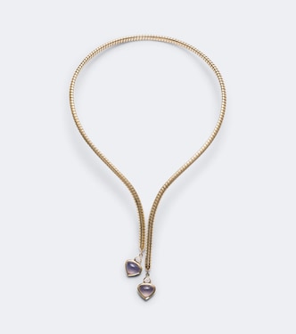 Halskette Trisolina aus 18kt Gelbgold mit Diamanten und Chalcedon | Marina B