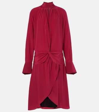 Gathered silk crêpe midi dress | Nina Ricci