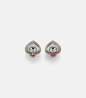 Popillia 18kt gold earrings with gemstones | Marina B