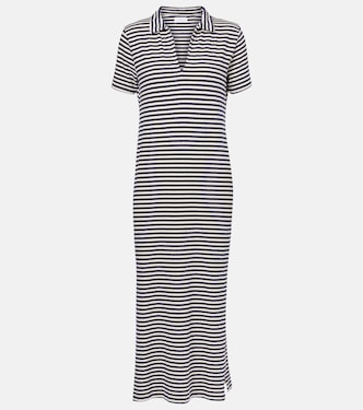 فستان ميدي من القطن الجيرسيه بخطوط Khan | Velvet