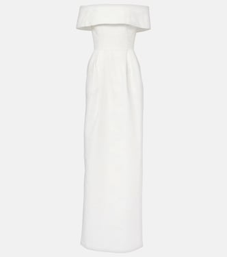 Robe longue Antoinette en jacquard à encolure bardot | Rebecca Vallance