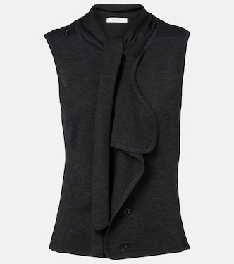 Gilet asymétrique en laine mélangée | Lemaire