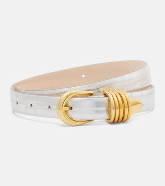 Hollyhock croc-effect mirrored leather belt | Déhanche