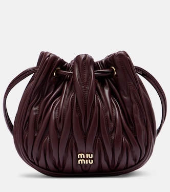 Matelassé leather bucket bag | Miu Miu