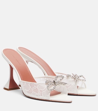 Rosie embellished lace mules | Amina Muaddi