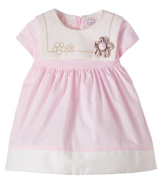 Bébé – Robe en coton à appliqués floraux | Monnalisa