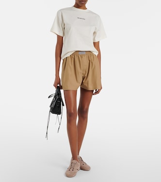 Logo shorts in beige - Balenciaga | Mytheresa