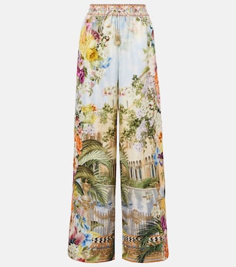 Printed silk wide-leg pants | Camilla