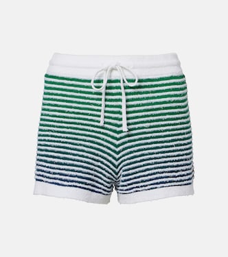 Paula's Ibiza striped cotton-blend shorts | Loewe
