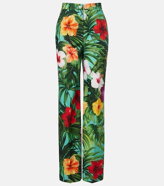 Floral cotton wide-leg pants | Dolce&Gabbana