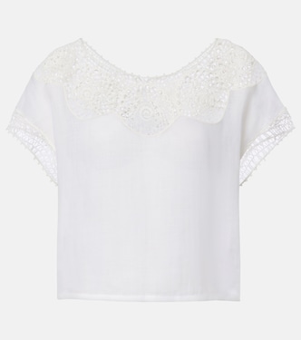 Caila crochet-trimmed ramie top | Nili Lotan