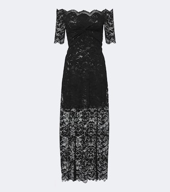 Off-Shoulder Midikleid aus Spitze | Rabanne