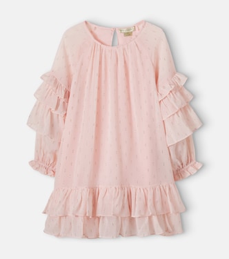 Ruffled fil coupé dress  | Stella McCartney Kids