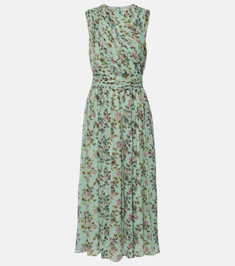 Celestina floral draped silk midi dress | Ulla Johnson