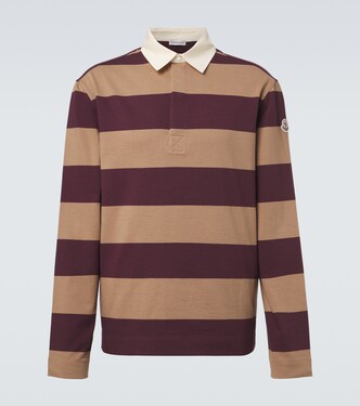 Striped cotton piqué polo shirt | Moncler