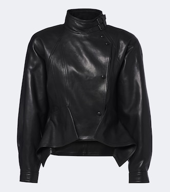 Giacca in pelle asimmetrica | Balmain