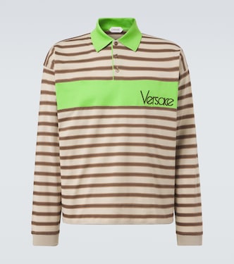 Striped cotton jersey polo shirt | Versace