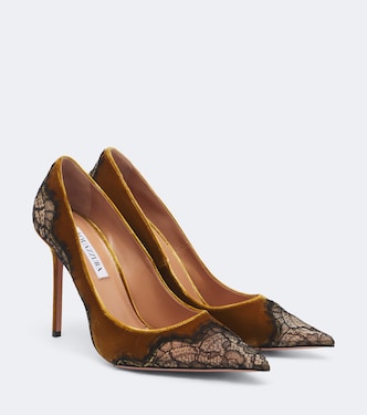 Pumps Meadow aus Samt mit Spitze | Aquazzura