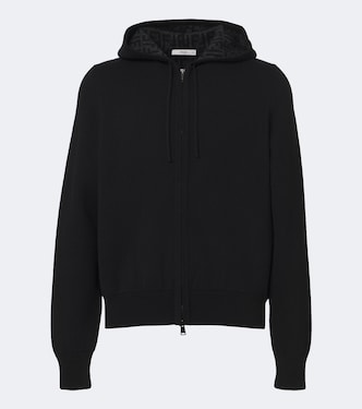 Cashmere-blend zip-up hoodie | Fendi