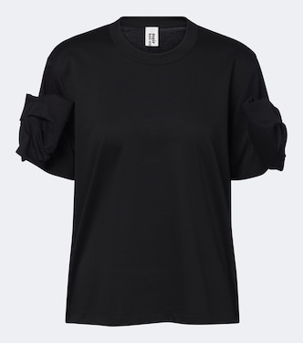 Bow-detail cotton jersey T-shirt | Noir Kei Ninomiya