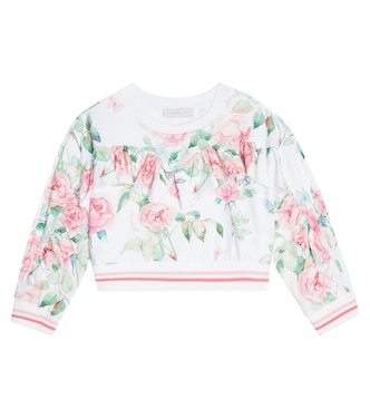 Sweat-shirt en coton à fleurs | Monnalisa