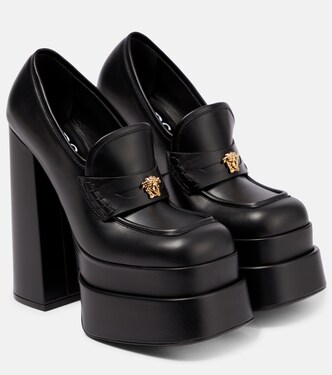 Aevitas leather platform loafer pumps | Versace