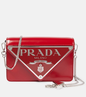 Small logo leather crossbody bag | Prada