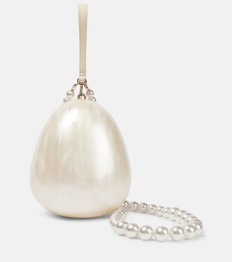 Egg leather-trimmed clutch | Simone Rocha